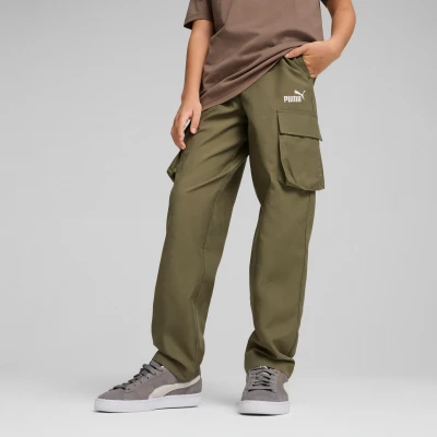 Image de PUMA ESS No. 1 Logo Woven Cargo Pants Youth, Vêtements, Loden Vert, 9 10Y