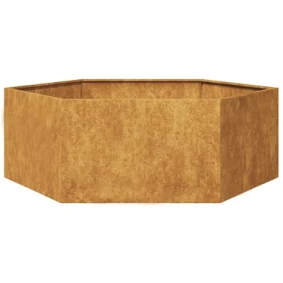 Afbeelding van vidaXL Plantenbak zeshoek 138x120x45 cm cortenstaal