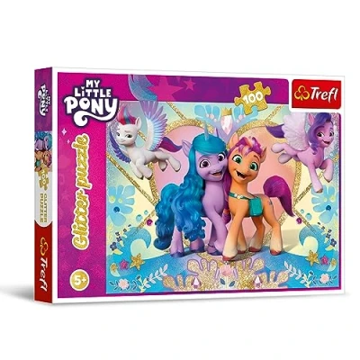 Afbeelding van Trefl glitter puzzel my little pony 100 stukjes