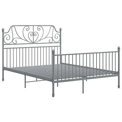 Afbeelding van Bedframe metaal grijs 160x200 cm