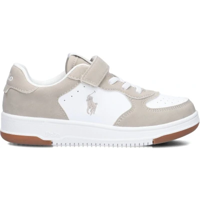 Afbeelding van Ralph Lauren Kids C Masters Court sneaker met logo in de kleur Beige, Groen, maat: 32