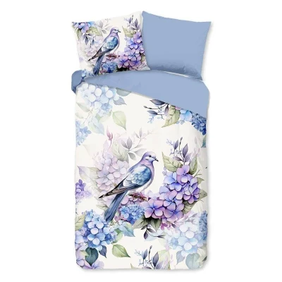 Afbeelding van Pure Dekbedovertrek &quot;Duif &amp; hortenzia&#039;s&quot; Multi (140x200/220 cm) Microfiber