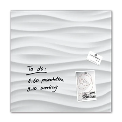 Afbeelding van Sigel Si Gl256 Glasmagneetbord Artverum 480X480X15Mm White Wave