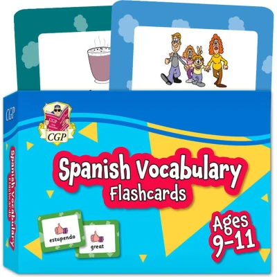 Afbeelding van CGP KS2 Activity Books and Cards Spanish Vocabulary Flashcards for Ages 9 11 (with Free Online Audio)
