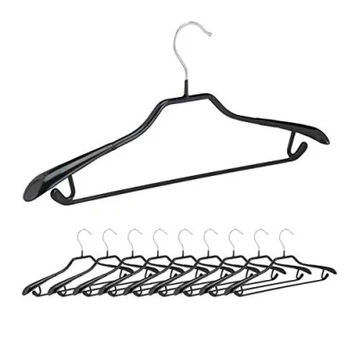 Afbeelding van Relaxdays kledinghangers voor kostuums kostuumhanger 10 stuks kleerhanger met broeklat