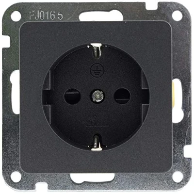 Afbeelding van MILOS Inbouwstopcontact 230 V/16 A met geaard contact, inbouwmontage verhoogde aanraakbescherming, antraciet