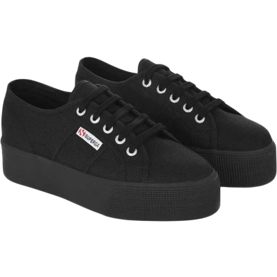 Afbeelding van Superga Platform Sneakers laag, Dames, Maat: 40, Full black Katoen