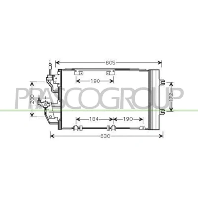 Afbeelding van PRASCO OP410C005 Condensor Airco Met droger 11 Aluminium 711 R 134a OPEL: Zafira B, Astra H GTC, J Hatchback