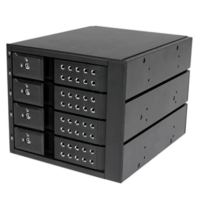 Afbeelding van StarTech.com Afneembaar rack/backplane zonder lade voor 4x 3,5 inch SAS II/SATA III 6 Gb/s HDD met hot swap aluminium (HSB4SATSASBA)