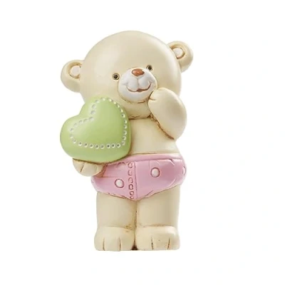 Afbeelding van Taarttopper Teddybeer Roze Polystone 6cm