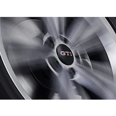 Afbeelding van Volkswagen Set van 4 dynamische wieldoppen met GTI logo, zwart/rood, 000071213E