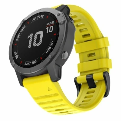 Afbeelding van Siliconen bandje Geel Garmin Quatix 7X / 6X &amp; Tactix 7 (pro)