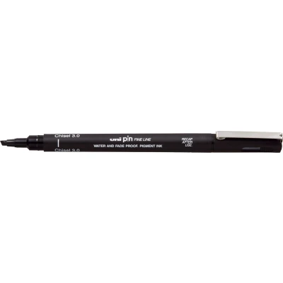Afbeelding van Fineliner Uni ball Pin beitelpunt 3mm zwart
