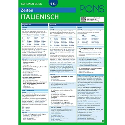 Afbeelding van PONS Zeiten auf einen Blick Italienisch
