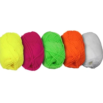 Afbeelding van UV FLOOR 5 bollen neongaren kleuren speciaal zwart licht fluorescerend accessoire string art