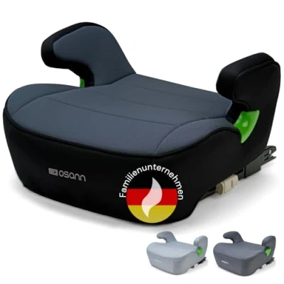 Afbeelding van Osann Junior Isofix zitverhoger i Size Lengte kind 126 150 cm en/of autogordel bevestiging zwart/grijs