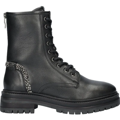 Afbeelding van Maruti Bonnie Enkellaarsjes met plateauzool, Dames, Maat: 37, black pixel Leer