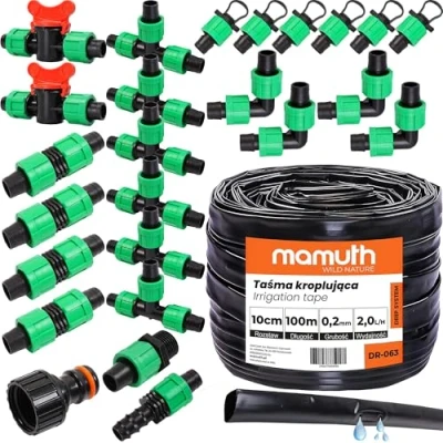Afbeelding van MAMUTH Druppelslang 100 m 10 cm 2 l/u T stuk PE 16 mm