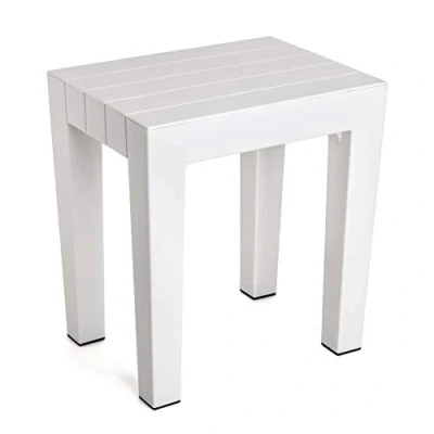 Afbeelding van Badkamer kruk / douche zitje geheel waterbestendig WIT TUIN tafel /draagkracht tot 130kg
