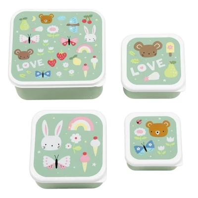 Afbeelding van A little lovely company lunchbox set vrolijk 4st