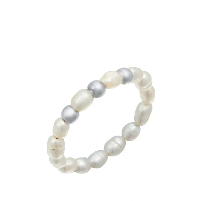 Afbeelding van Elli Ring Dames kralen trend met zoetwater gekweekte parels in 925 sterling zilver verguld