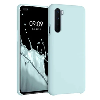 Afbeelding van kwmobile telefoonhoesje geschikt voor OnePlus Nord Hoesje met siliconen coating Smartphone case in cool mint