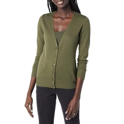 Image de Amazon Essentials Cardigan léger à col en V (grande taille disponible) Kvinnors, Vert Olive, XXL