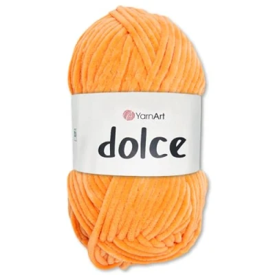 Afbeelding van Frida&#039;s Wollhaus YarnArt Dolce Chenille breiwol, haak en amigurumi garen, 100 g, 64 kleuren, 852 oranje