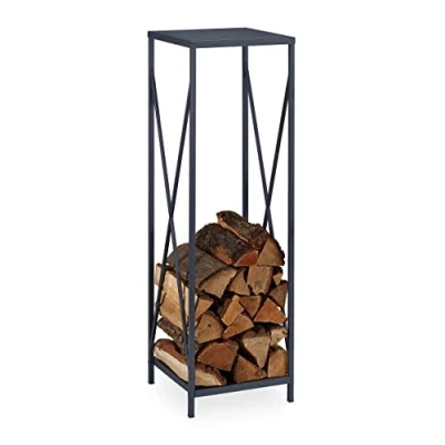 Afbeelding van Relaxdays brandhoutrek binnen houtopslag stookhout haardhout rek haardopslag