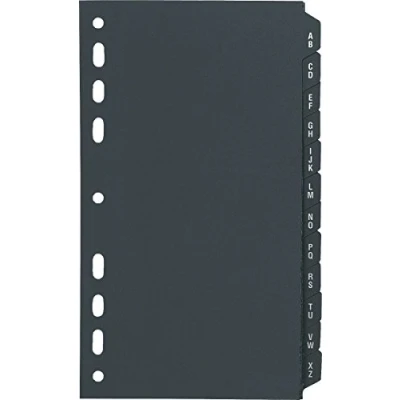 Afbeelding van rido/idé 7065812 A Z register (hardfolie, voor ringband A5, timer/timer 1, 12 stuks) zwart