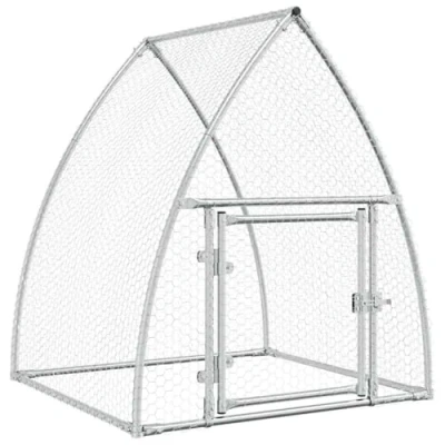 Afbeelding van vidaXL Kippenhok 100x105x120 cm gegalvaniseerd staal zilverkleurig