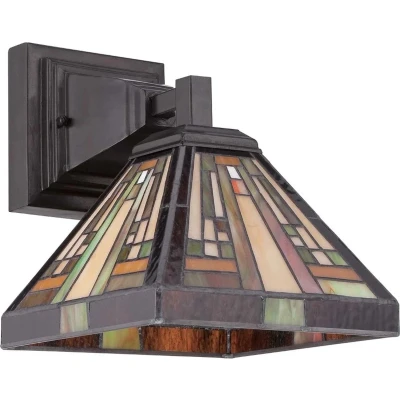 Afbeelding van Quoizel Tifanny LED Wandlamp Stephen 1X E27 Max 60W Vintage Bronze