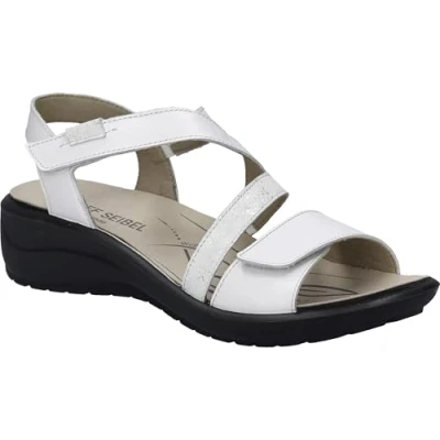 Afbeelding van Josef Seibel Annecy 12 Sandalen met plateauzool, Dames, Maat: 38, Weiss silber Leer