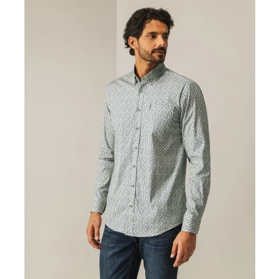 Afbeelding van State of Art Overhemd Allover Print Regular Fit Wit dessin 4XL
