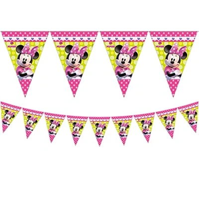 Afbeelding van Vlaggenlijn Minnie Mouse lime roze