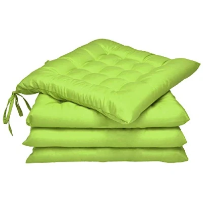 Afbeelding van Beautissu Lea Stoelkussens Eetkamer 40x40 cm Set van 4 Zitkussen met Lint Donker Rood