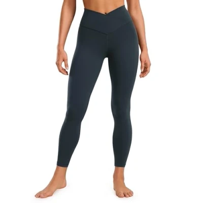 Afbeelding van CRZ YOGA Butterluxe Croix Legging voor dames, hoge taille, yoga, workout leggings, 63 cm, Echte marine