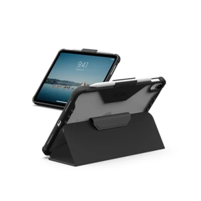 Afbeelding van URBAN ARMOR GEAR Plyo LT beschermhoes voor Apple iPad 10.9 / 11 (10e generatie 2022 A16 11e 2025) (Wake/Sleep, Pencil/LogiTech potlood, standfunctie) zwart/ijs