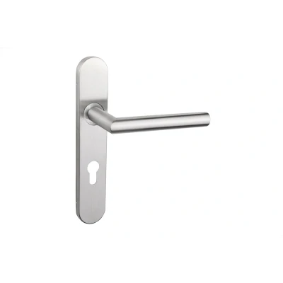 Afbeelding van Lavuzo deurkruk Mantua RVS met afgerond schild PC72 Per set Deurklink