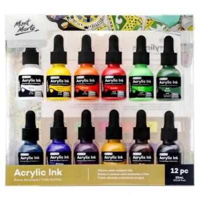 Afbeelding van Mont Marte 12 x 20 ml acryl inktpatronen