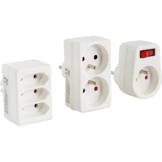 Afbeelding van Penaarde verloopstekker Exin Drie stuks (Set, Schakelaar, Wit)