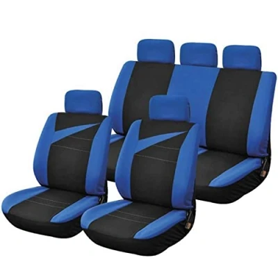 Afbeelding van Peraline 1700 universele autostoelhoezen, zwart, blauw