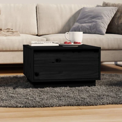 Afbeelding van Salontafel 55x56x32 cm massief grenenhout zwart