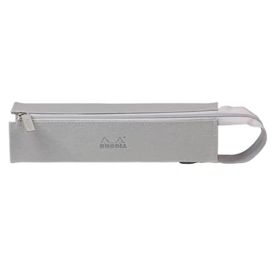 Afbeelding van RHODIA 319011C pennenetui, Rhodiarama, zilverkleurig, 23 x 5 cm, platte opening voor gebruik als penpunt, kunstleer, opslag pennen, potloden, kleine benodigdheden