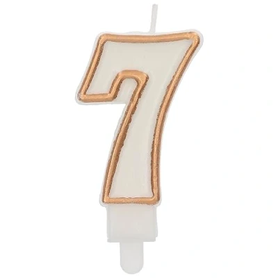 Afbeelding van Folat Kaars cijfer 7 simply chique gold 9 cm