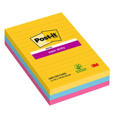 Image de Bloc Meeting Note grand format Coloris assorti Post it Super Sticky