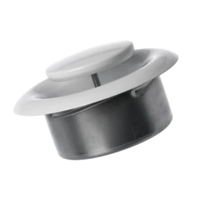Afbeelding van Plafondventiel, diameter 100 mm, wit, plaatstaal, voor muur, ventilatierooster