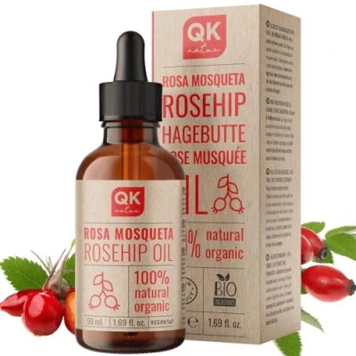 Image de Huile de Rose Musquée Vegan 100% Pure BIO 50 ml pour Cicatrices et Vergetures Anti Rides Âge Pressée à Froid