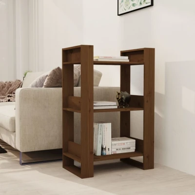 Afbeelding van Boekenkast/kamerscherm 60x35x91 cm massief hout honingbruin