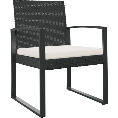 Afbeelding van Tuinstoelen 2 st polypropeen rattan zwart